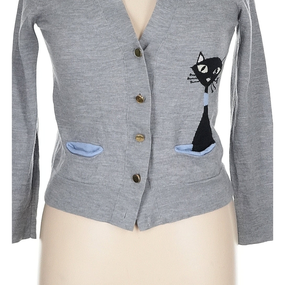 Kate Spade Gray Sweater with Cat Design